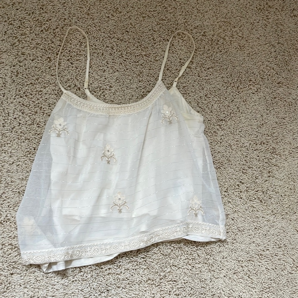 American Eagle Outfitters Cream Strappy Tank Top Size XS
